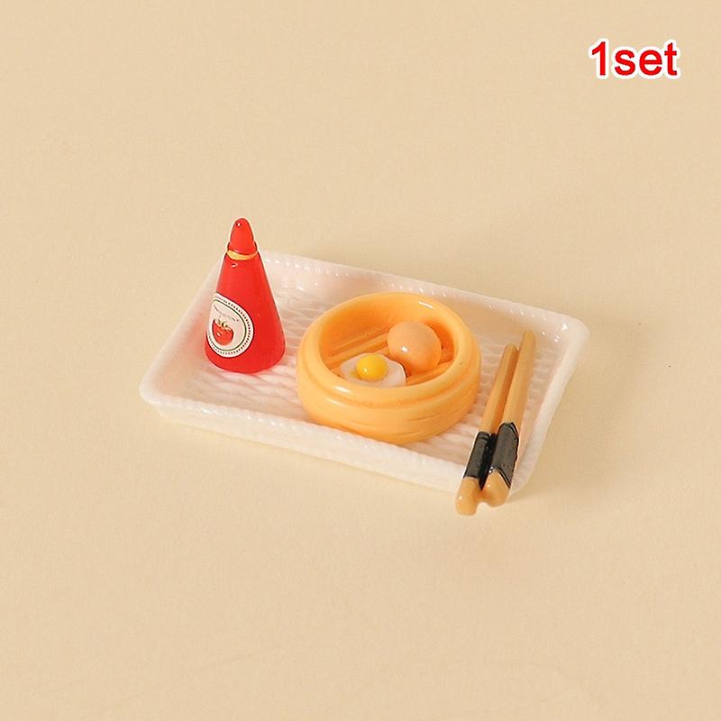 1/12ドールハウスシミュレート中華朝食セットドールハウスミニキッチン食品装飾