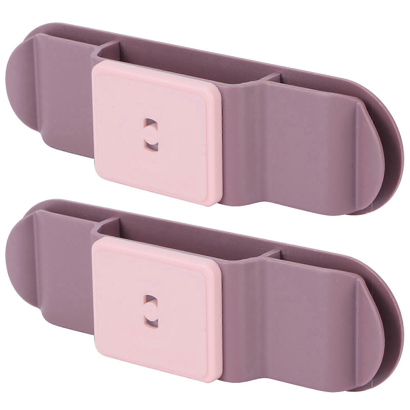 2Pcs Socket Sticker Holder Rotatable SelfAdhesive Wire Cable Plug Organizer Pink