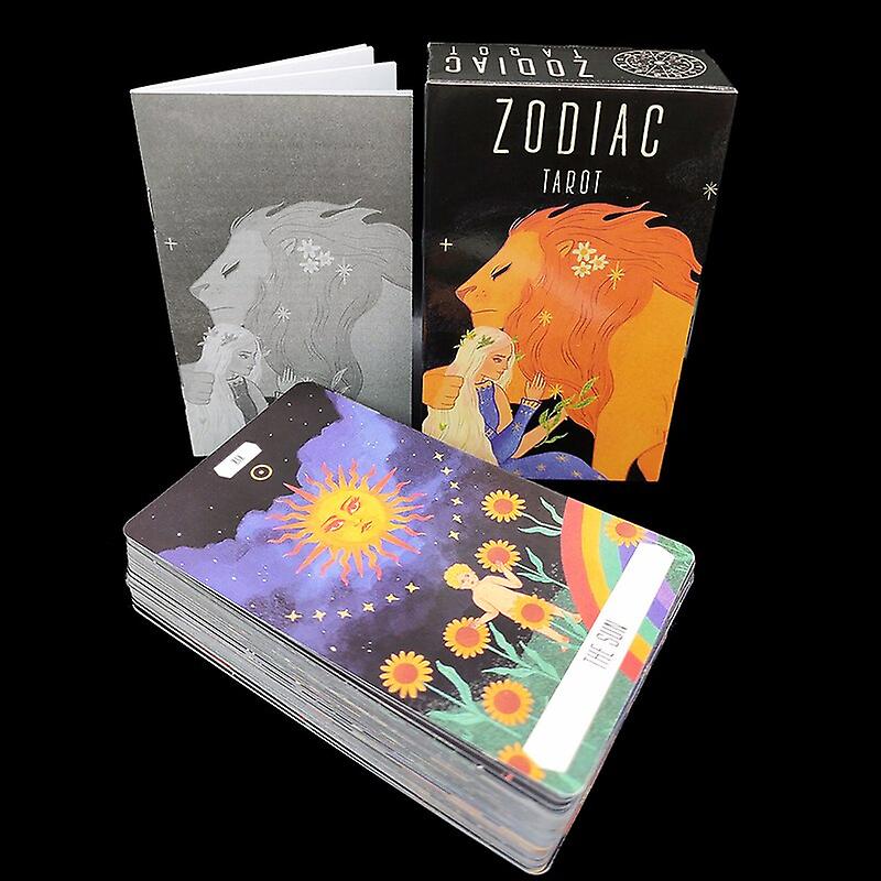 12x7cm Zodiac Divination Tarot Deck For Beginners  For Beginners With Meanings On Them,tarot Card With Guidebook