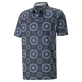 Puma Golf Mens Mattr Rising Four Way Stretch Camisa Polo respirável