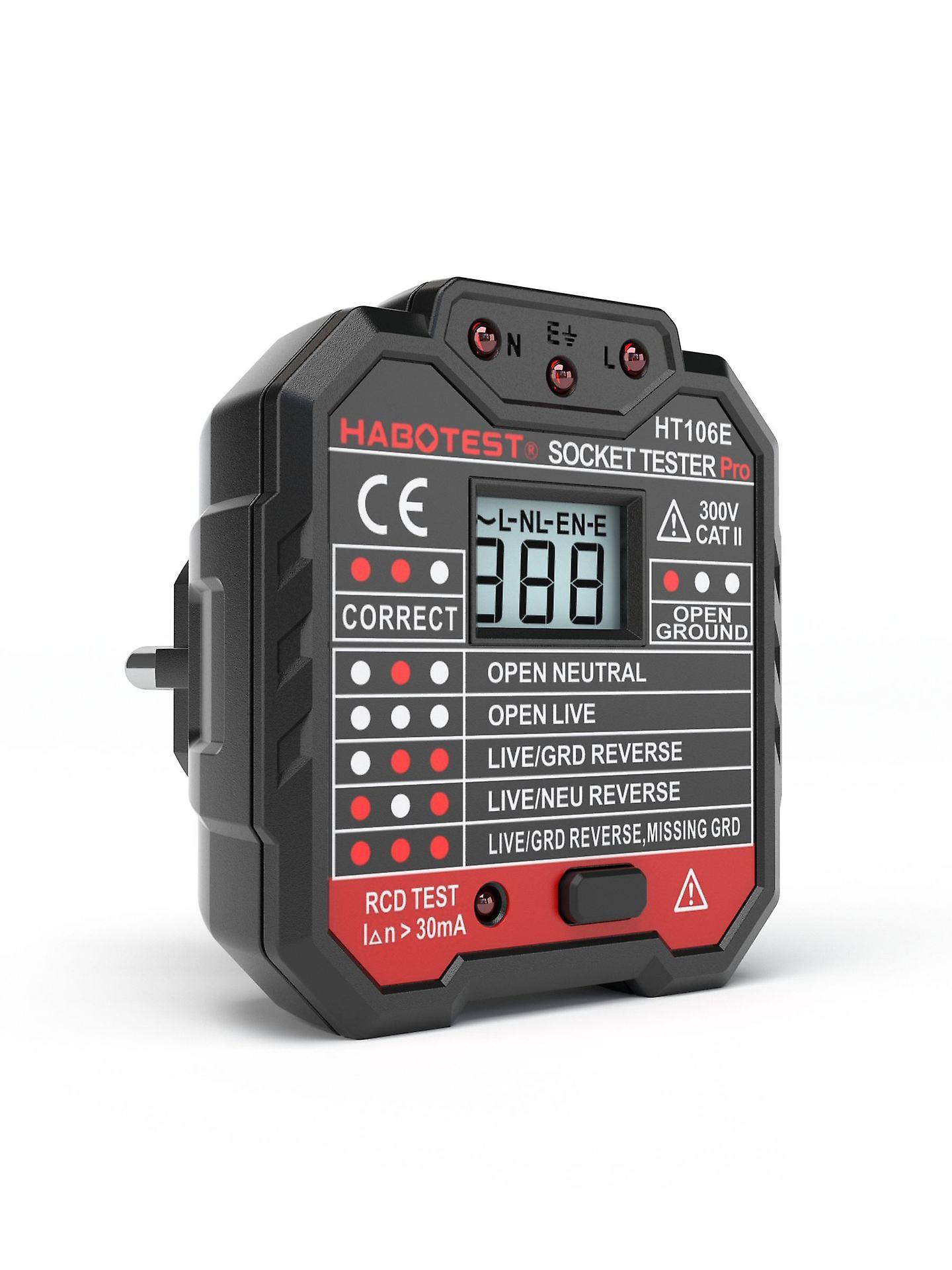 Socket Tester, KAIWEETS Electrical Circuit Tester, Test 7 Wiring Conditions/ Voltage Display/ RCD Test /48-250V/ CAT II 300V, Inspection of Home and P