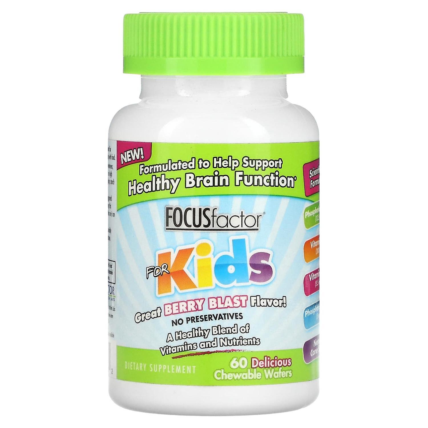 Focus Factor, Healthy Brain Function, For Kids, Berry Blast, 60 Chewable Wafers