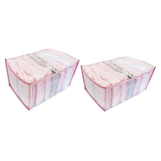 2Pcs Multi-use Nylon Clothes Storage Box Visual Surface Practical Multi-layer Clothes Storage Case for Home
