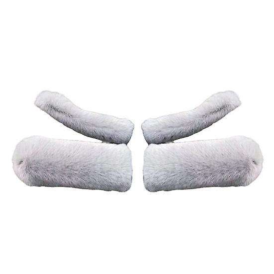 1 Set Winter Handlebar Cover Soft Touch Thick Plush Cold-resistant Anti-slip Universal Washable Brack Cover Motorcycle Handlebar Warmer Cushion
