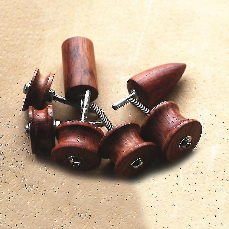 7-Piece Leather Burnisher Slicker Wood Edge Craft Tools Set - Ebony Multi-Size Kit