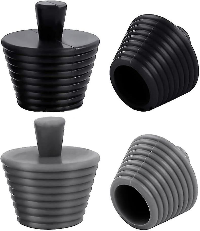 Silicone Sink Stopper Set - 4-Piece Universal Bathroom Drain Stoppers