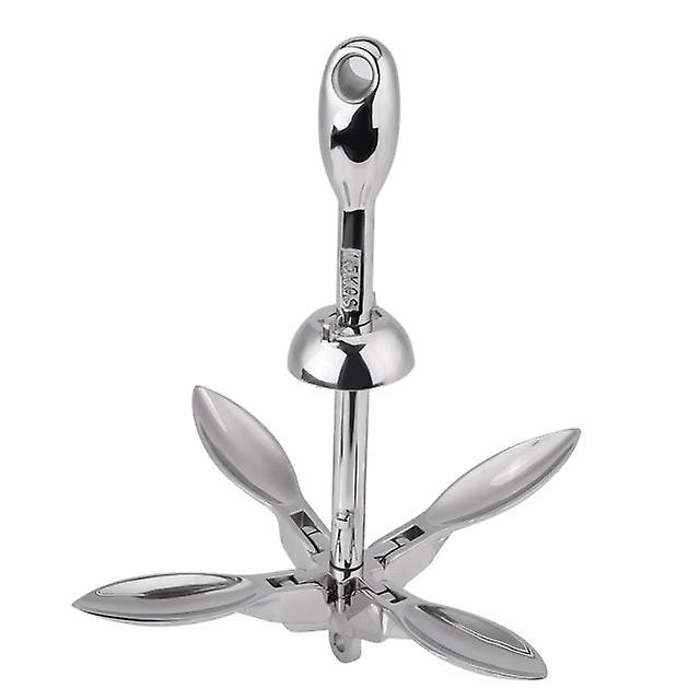 4-Tine 0.7/1.5kg Stainless Steel Boat Folding Grapnel Anchor Docking Hardware For Marine Yacht
