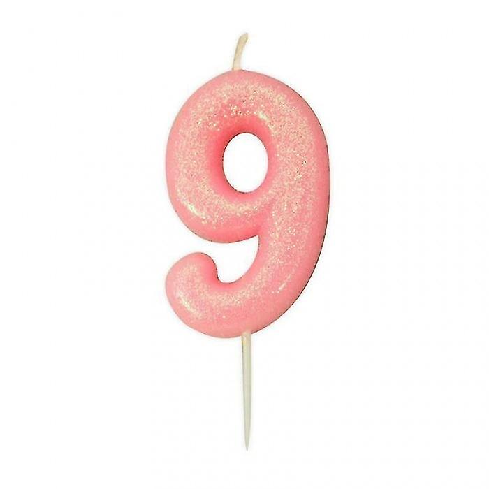 Anniversary House Glitter 9th Birthday Pick Candle