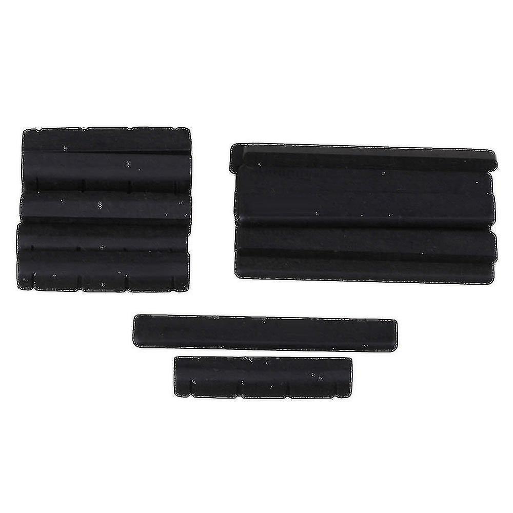 New 10pcs Ebony Bridge Saddles And Nuts For 4 Strings Guitar Black