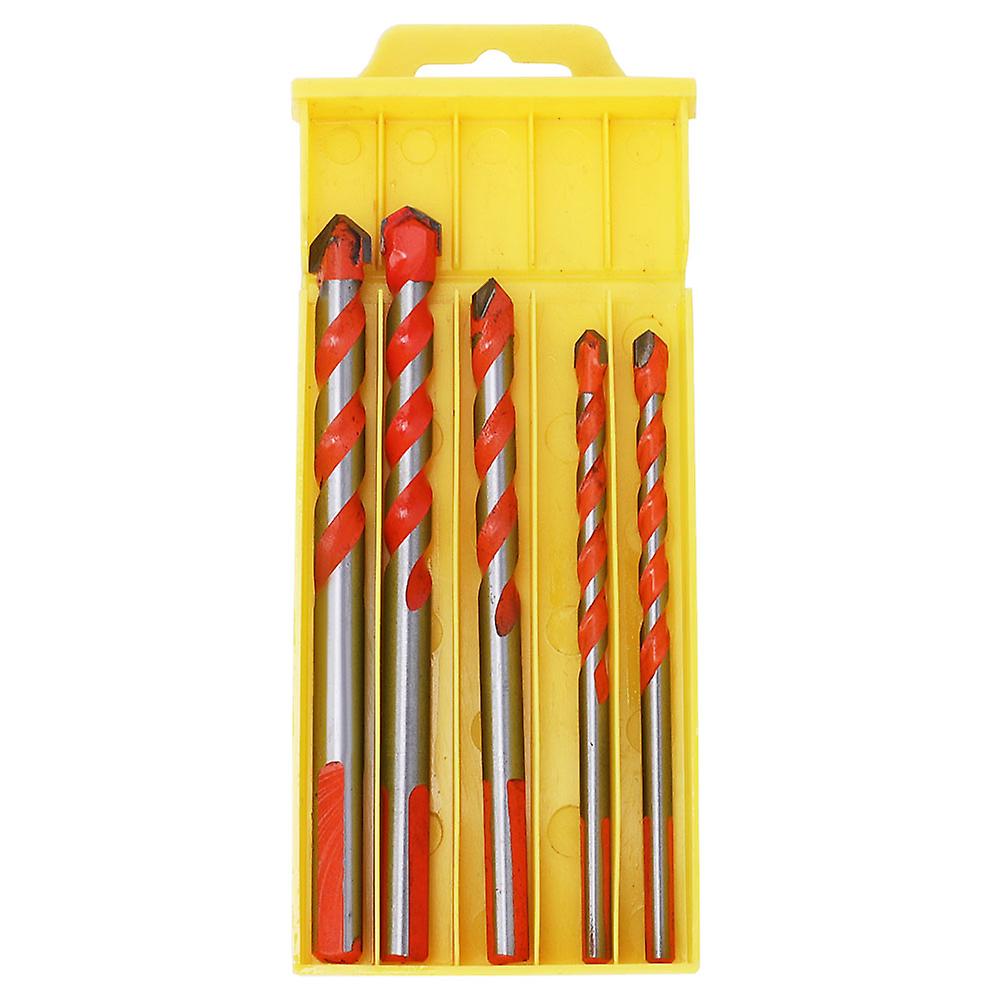 Qukaim Alloy Drill Bit 5Pcs Alloy Drill Bits, High Wear Resistance Drilling Tool for Wood and Wall Hole Opening, 6-12mm Diameter