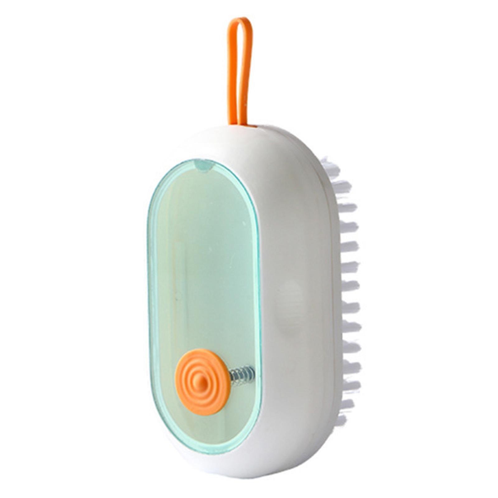 Soap Dispensing Scrub Brush Press Type Automatic Soap Dispensing Multifunction Shoes Cleaning Brush for Home Bathroom White