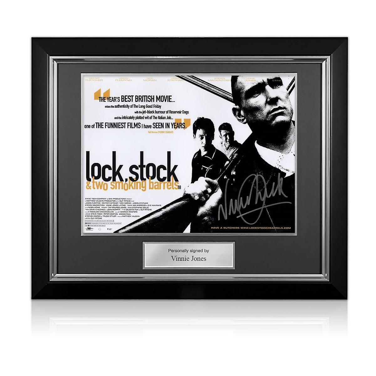 Vinnie Jones签名的Lock， Stock & Two Smoking Barrels电影海报。豪华框架