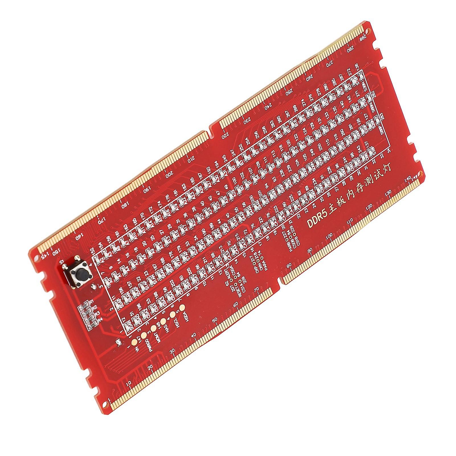 DDR5 Desktop Mainboard Test Card Memory Slot Tester Board with LED Light for Maintenance