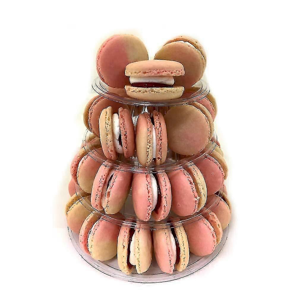 4-layer Round Macaron Tower Cake Stand Macaron Display Rack For Wedding Birthday Party Dessert Stand Cake Plate