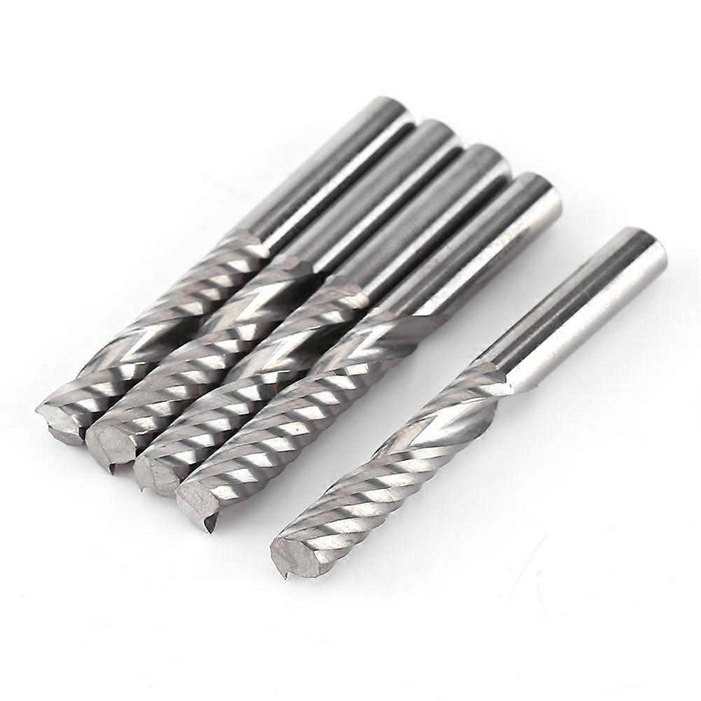 5pcs Tungsten Carbide End Mill Single Flute Spiral CNC Milling Router Bits 6mmx32mm