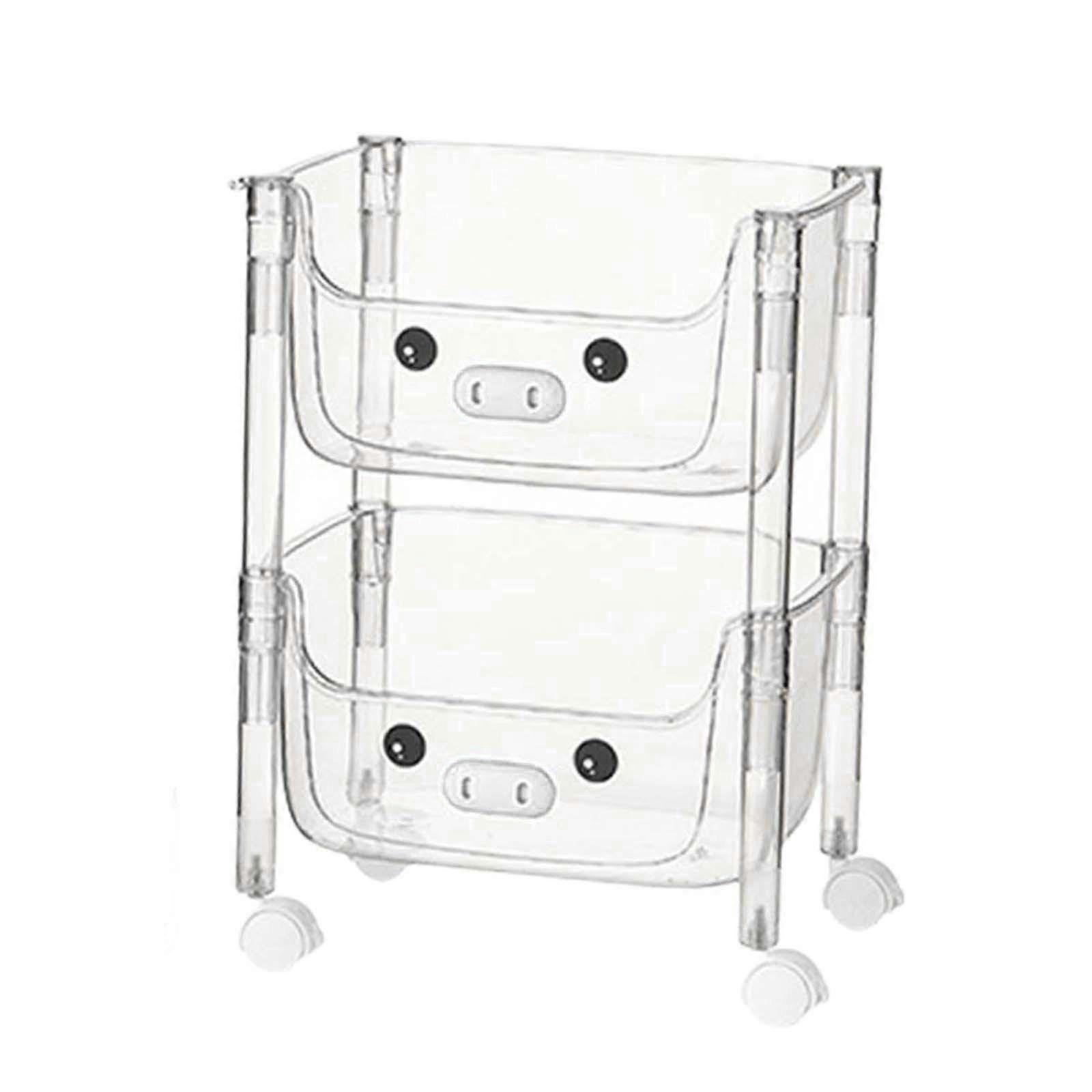 Rolling Storage Carts Reusable Kids Toy Storage for Office Dorm Laundry Room U shape 2 layer