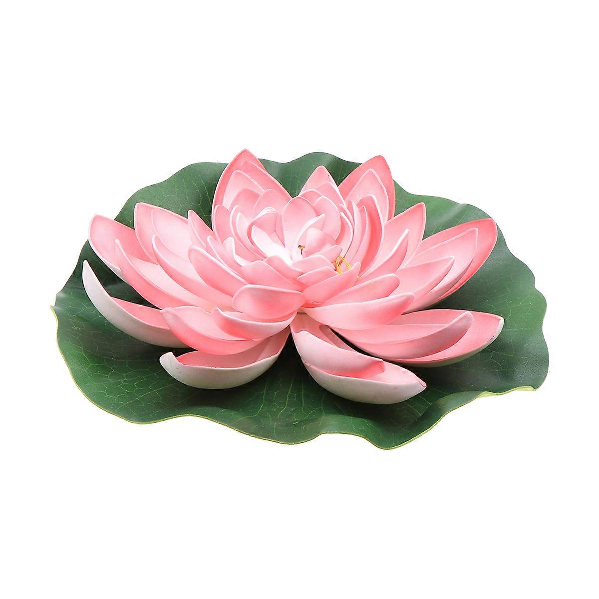 1Pc Artificial Floating Water Lily Simulation Lotus Flower Pond Decor 28cm Pink