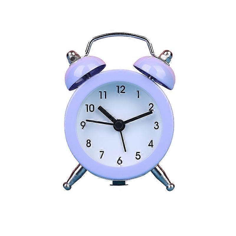 Piece White Alarm Clock Double Bell Retro Alarm Clock Bedside Silent Battery Operated Analog Alarm C