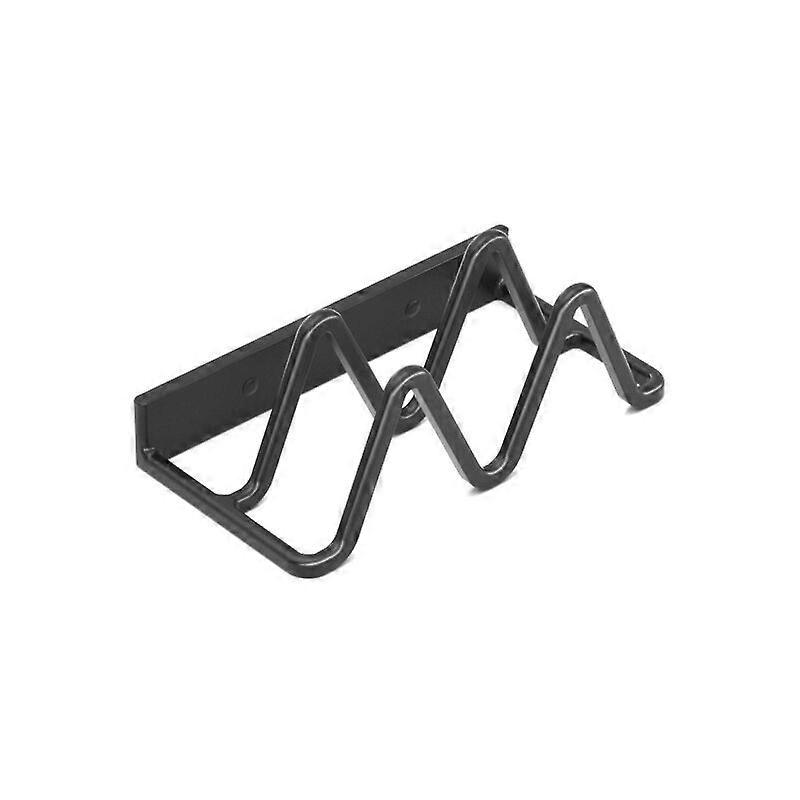 M Type Double Layer Cutting Board Wall Mount Multifunctional Kitchen Utensil Holder(Black)-