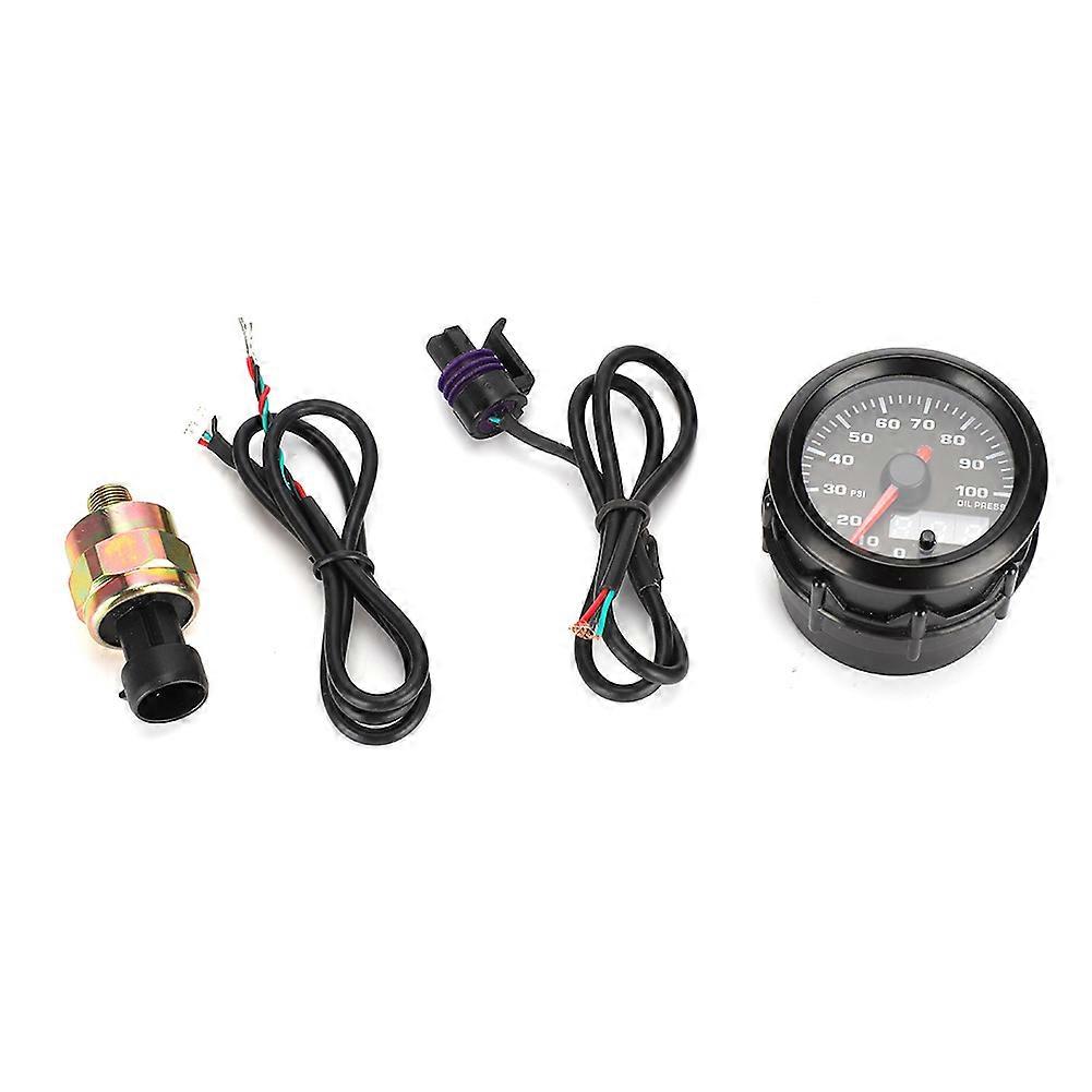 2in 52mm Car Oil Pressure Gauge Pointer 7~Colors Digital LED Meter with Sensor NO.72049