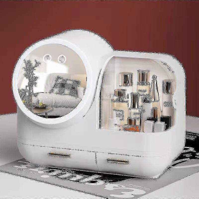 Fash Makeup Izer Box Usb Recharable Stora Box Jewelry Container D Er Led Lamp- -()