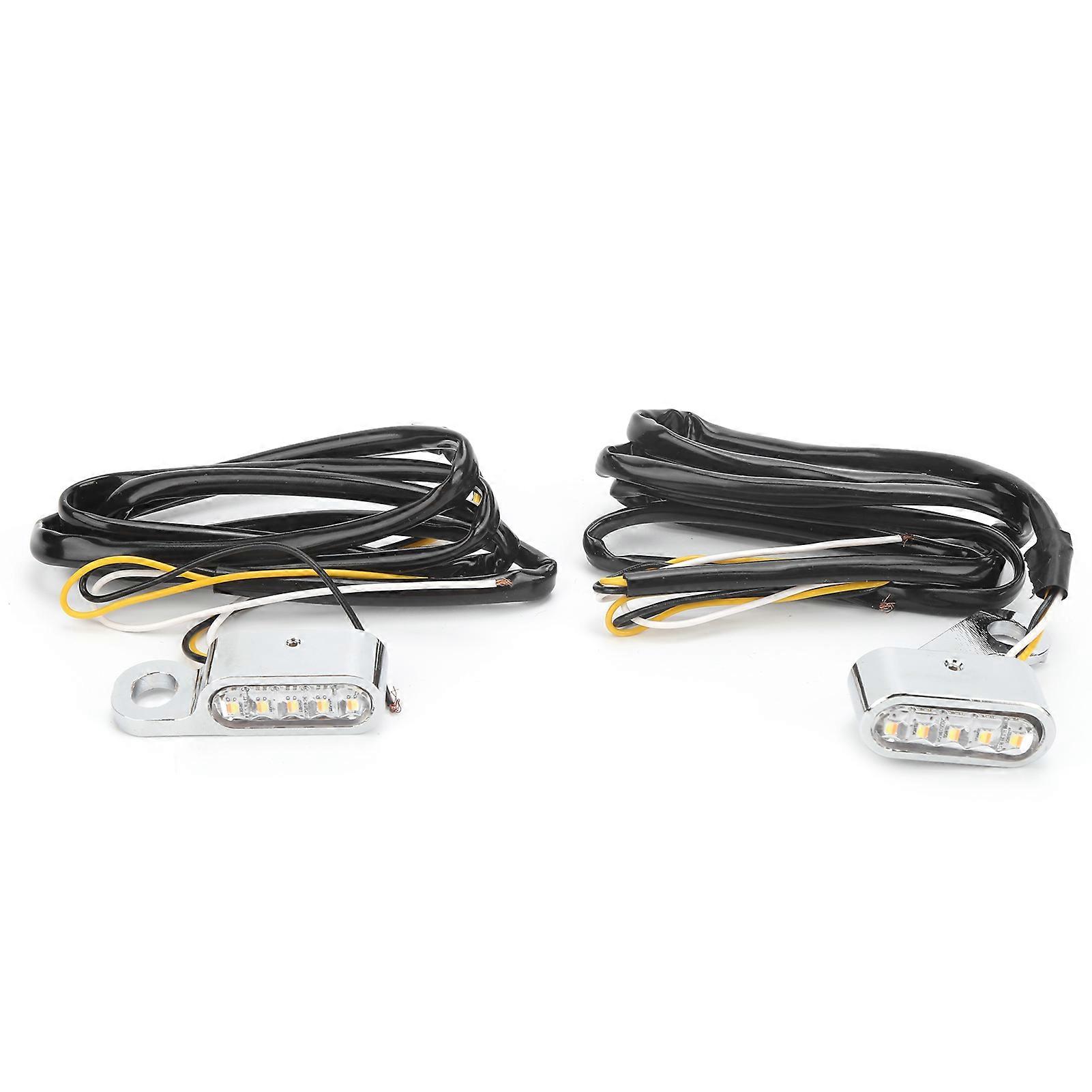 2 sztuk DC12V Kierunkowskaz Motocykl LED Lampka Kontrolna Pasuje do XL 48 72 1200 883 2004?2020Chromowane srebro