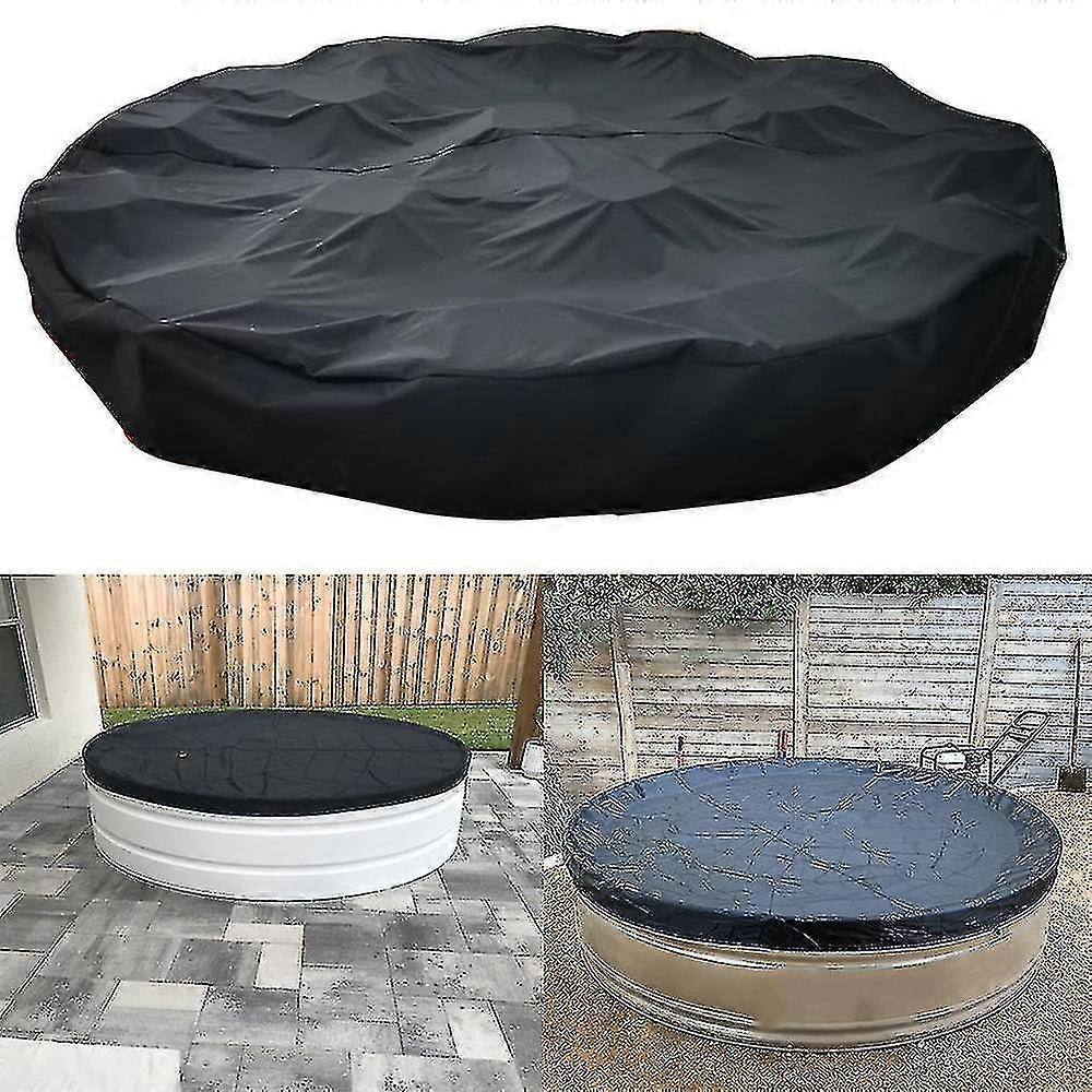 Runde Winter-Poolabdeckung 244cm, 200g/m schwarze Abdeckplane