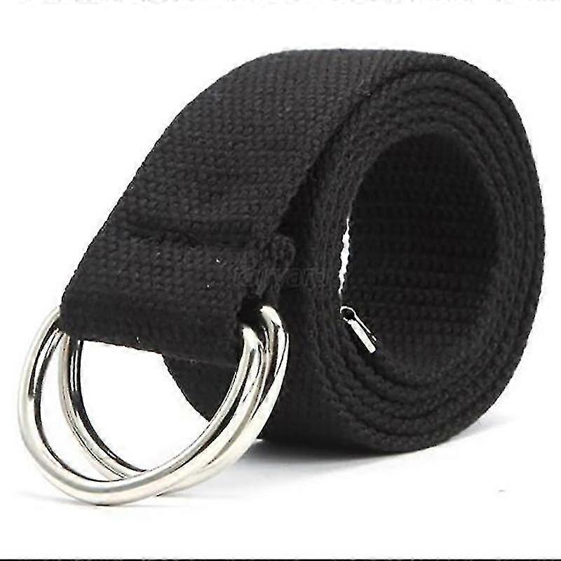 Men Ladies Canvas D Ring Belts Fabric Webbing Waist Belt Waistband