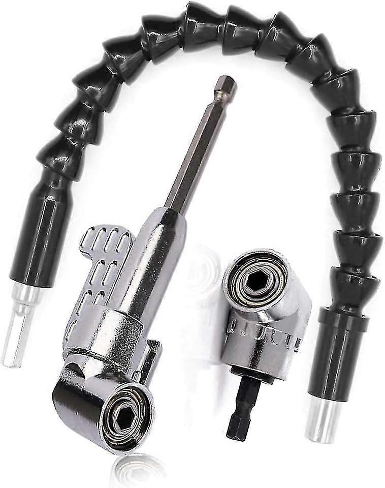 Right Angle Drill Bit and Flexible Angle Extension Kit, Right Angle Screwdriver, 105 Degree 1/4" Hex Shank for Drill