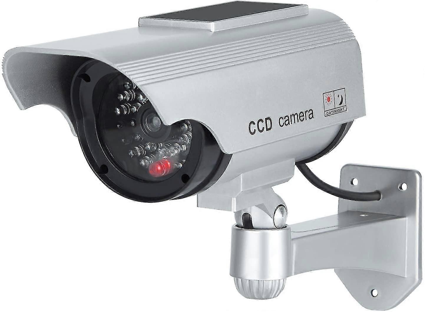 Dummy Security Cctv Camera With Solar Panel, For Indoor Outdoor Use