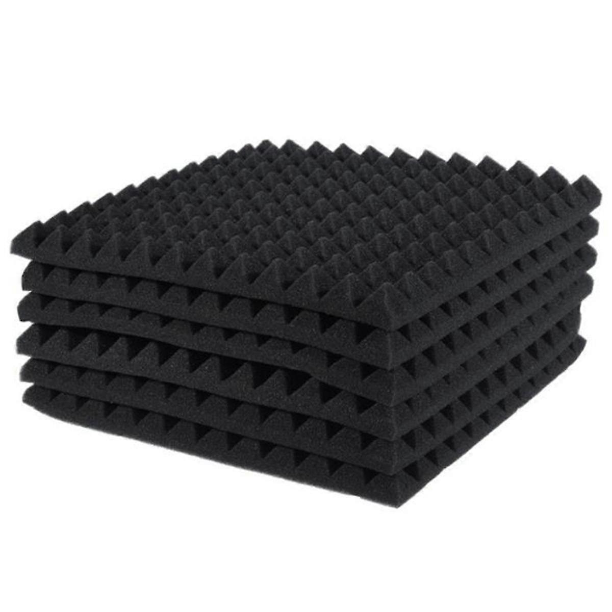 6 Pcs Acoustic Panels Foam Board Studio Sound-absorbing Firewall Wedge Tiles Helps Reduce And Unnec