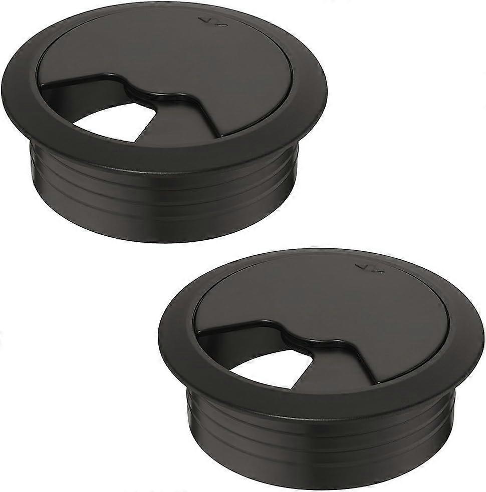 Cable Grommet Desk Diameter 70mm - Set of 1 Desk Cable Guide Plastic Black - Cable Through Sheet - For more organization and overview in the workplace