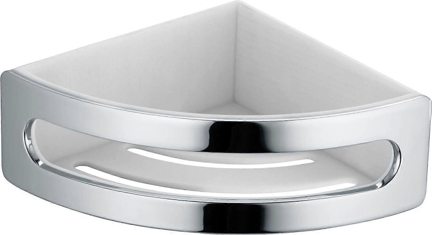 Elegance Shower Corner Basket - Chrome/White