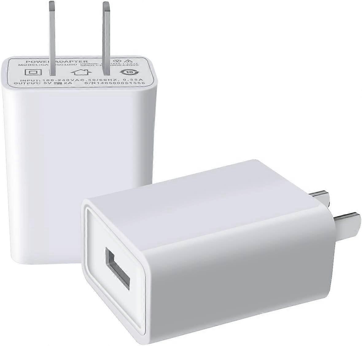 USB Wall Charger 5V 2A AC Power Adapter (white 2 Pack)