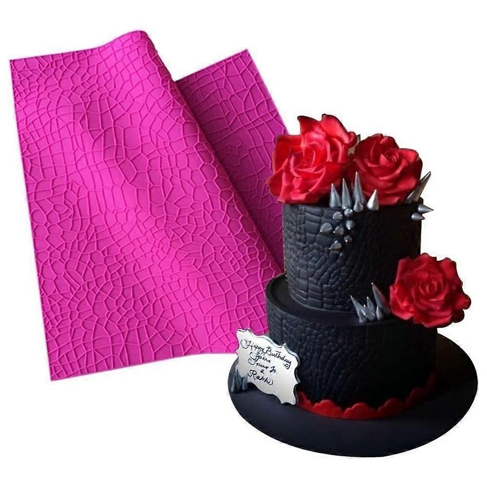 Kitchenware Large Size Alligator Impression Mat Embossed Silicone Cake Lace Mat Pastry Baking Tools