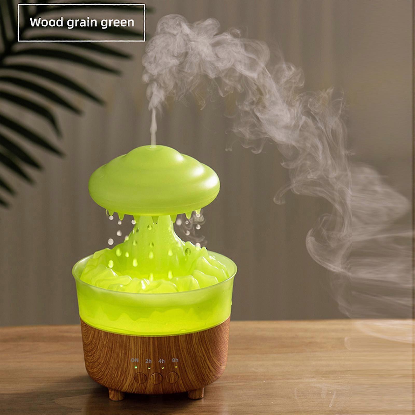 Humidifier Colorful Raindrops, Rain Clouds, Humidifiers, Household Tabletops, Bedrooms, And Wood Grain Aromatherapy Machines