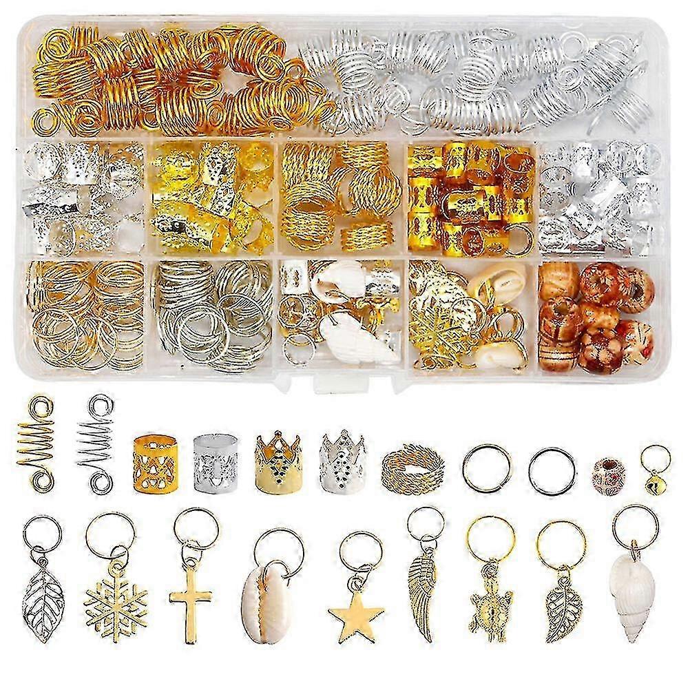 238pcs Dreadlocks Δαχτυλίδια Μαλλιά Πλεξούδες Χάντρες Τρίχα Επέκταση Ring Dreadlocks Accessory-Good