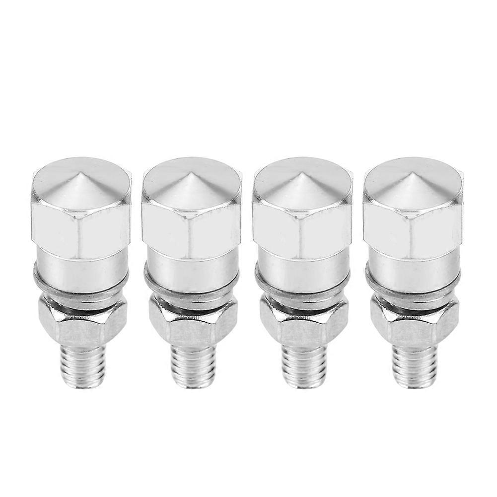 4pcs Universal Thread License Plate Frame Bolts Screws For Motorcycle (silver)