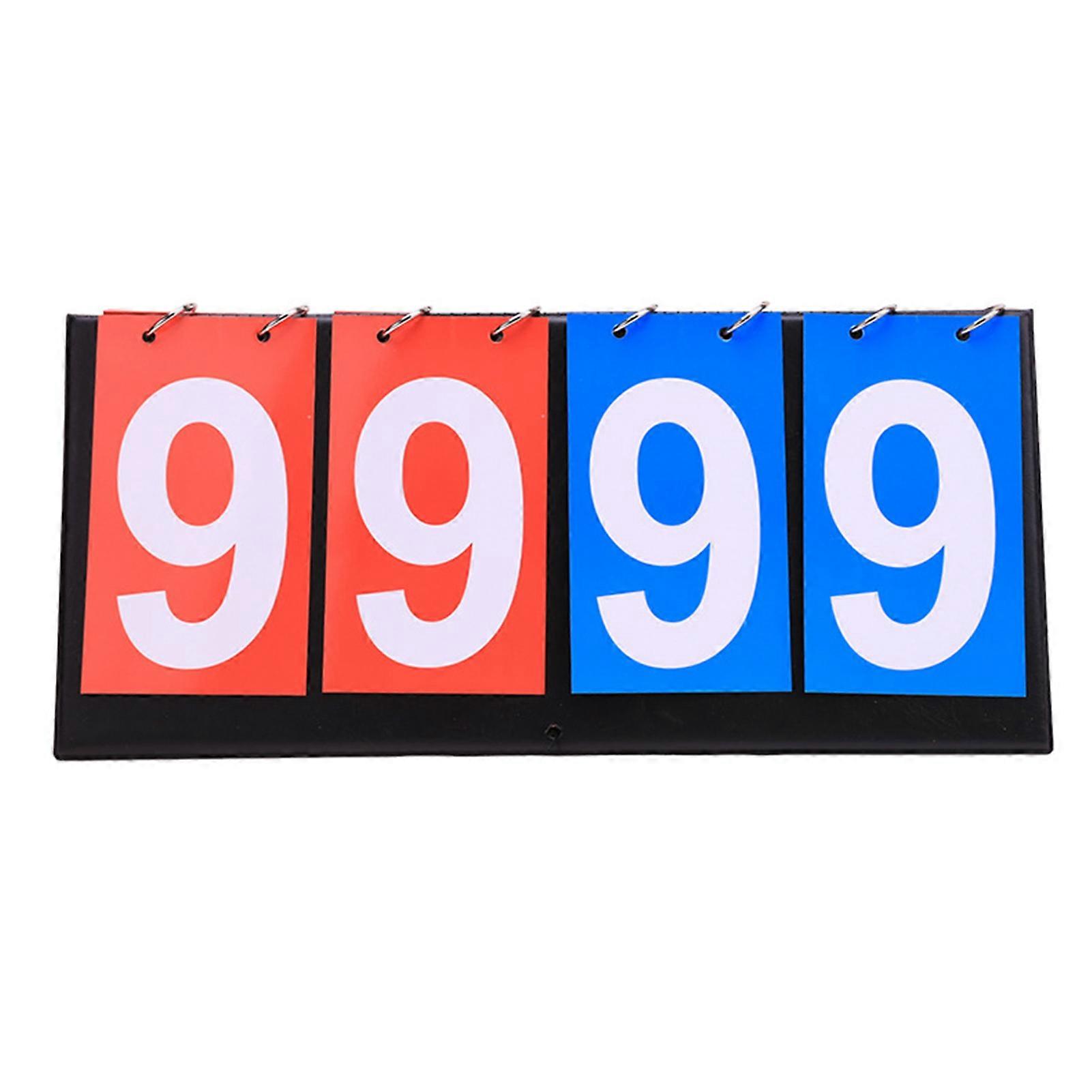 Portable Sport Scoreboard 3/4 Digit Tabletop Flipper Easy Flip Score Keeper for Basketball Competition