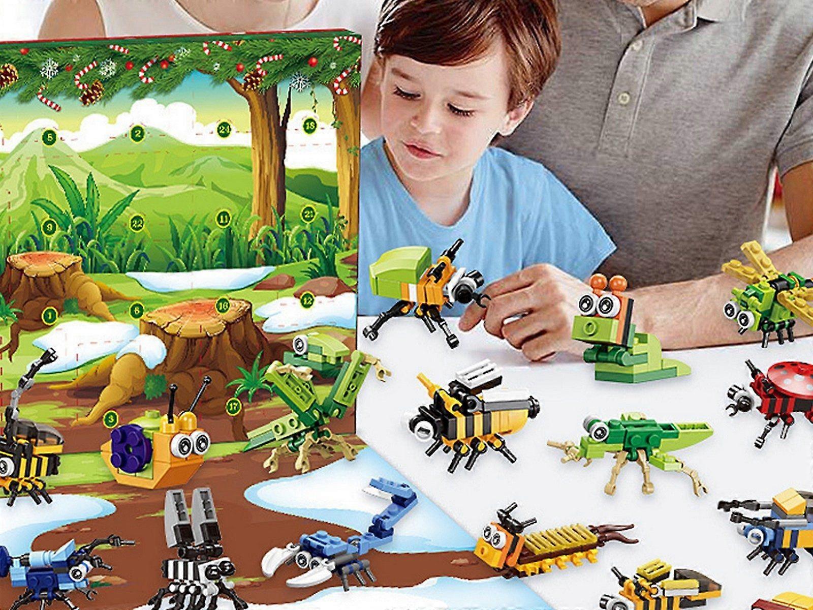 Christmas Advent Calendar Insects Series Building Blocks Toy Countdown Calendar