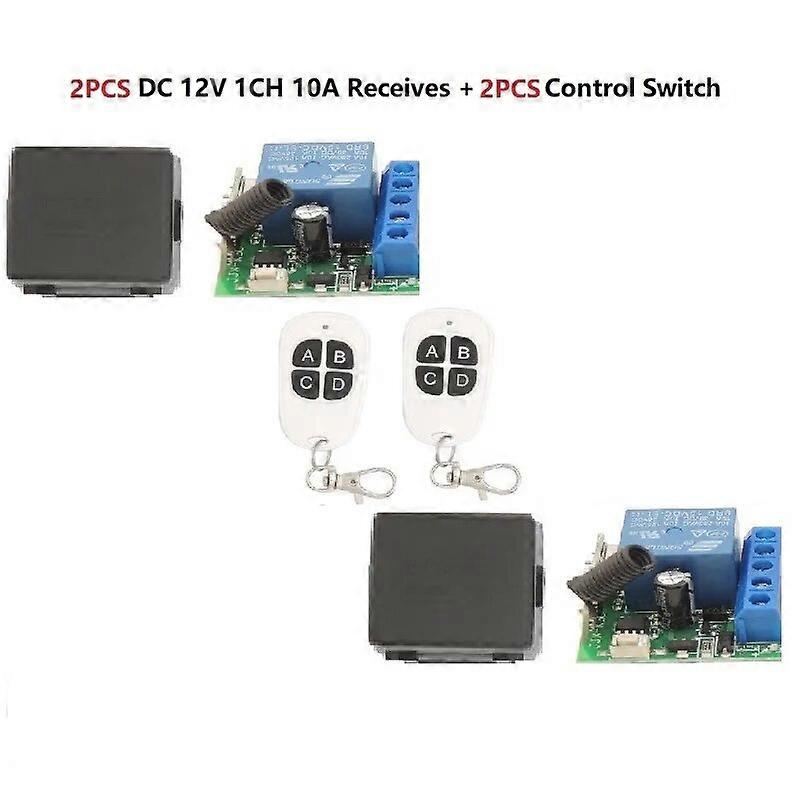 433MHz Universal rf Remote Control 12V 1CH  Relay Receiver 2 gangs and Transmitter for Signal transmission DIY remote controller