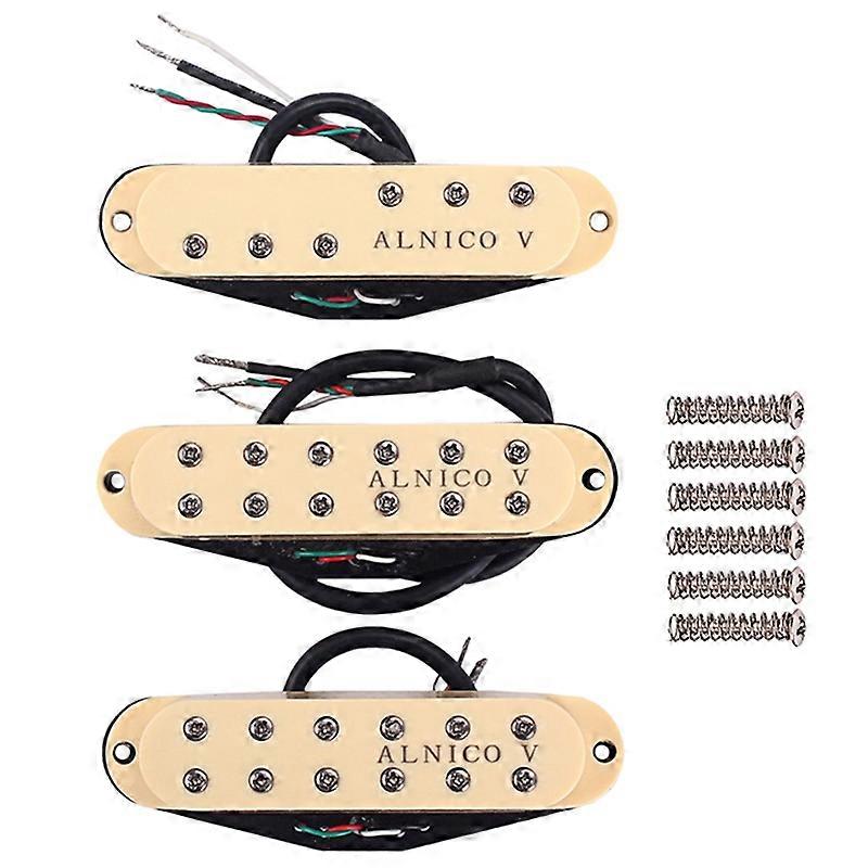 3Pcs Alnico V Single-Coil-Sized Humbuckers Neck/Middle/Bridge Pickups for Electric Guitar Replaceme