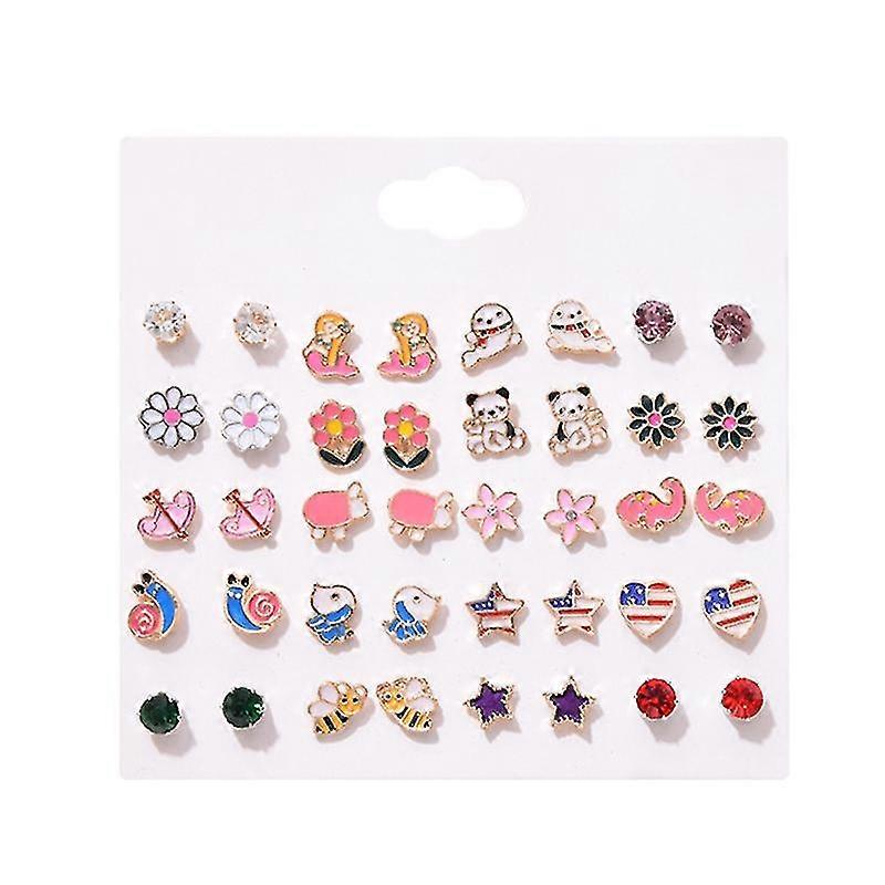 Assorted Stud Earrings Cute Elephant Star Pattern Small Statement Stud Earring