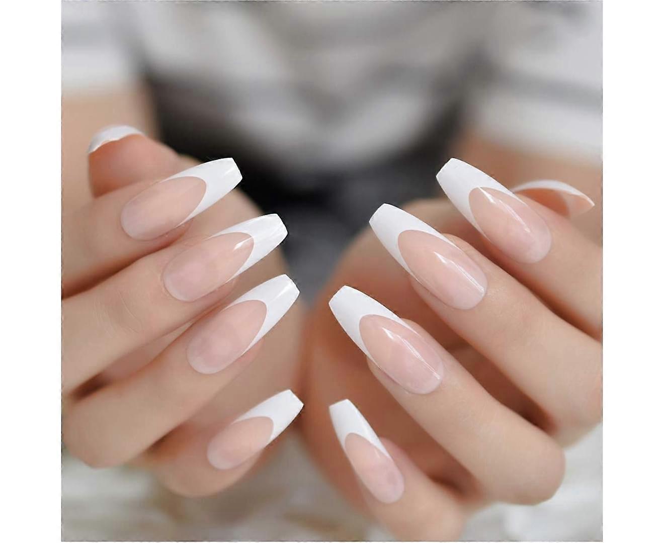 Long French manicure patchesmake up