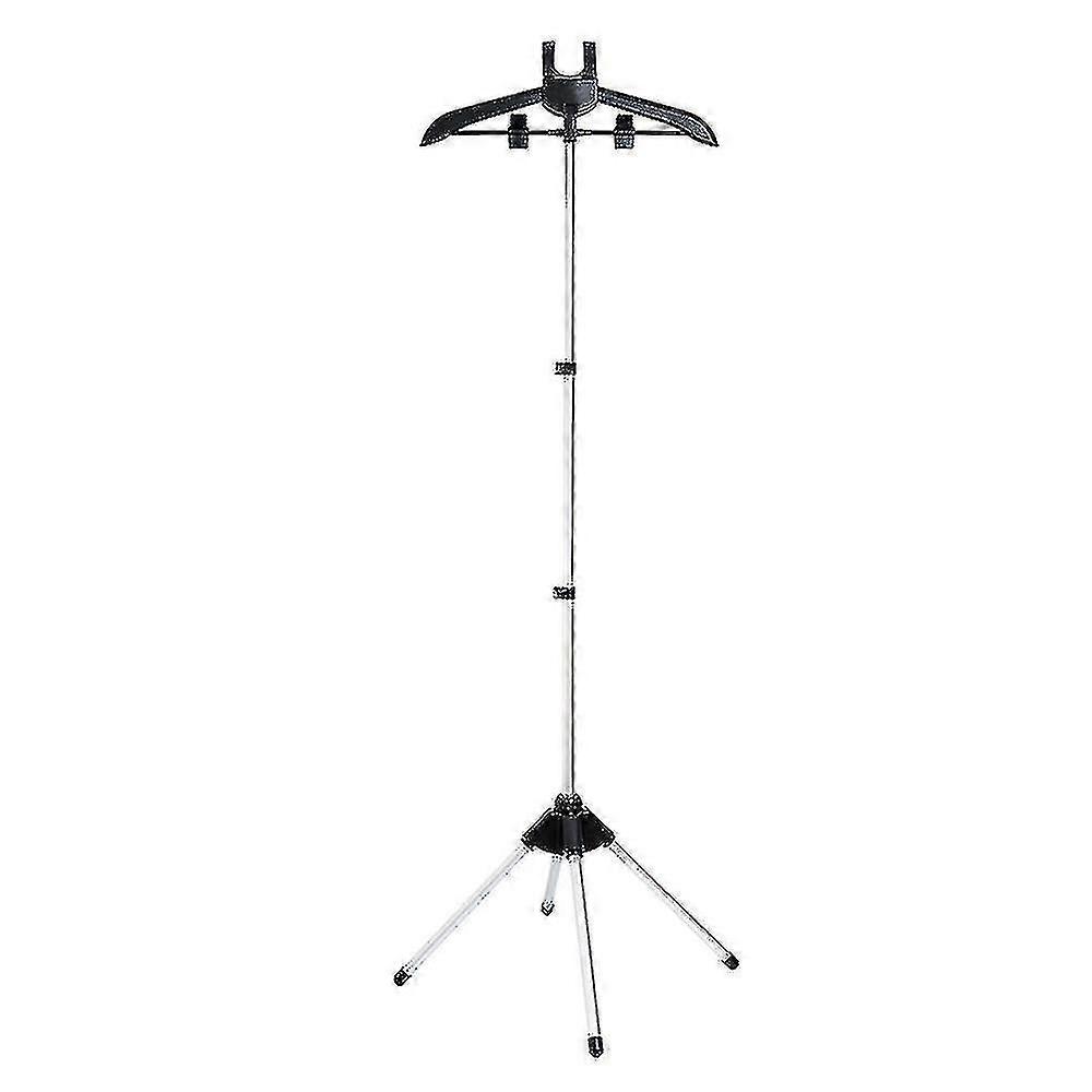 Supporto per vaporiera - Supporto per vaporiera telescopico pieghevole, gancio per vestiti a vapore, cremagliera per vestiti a vapore -bp Nero