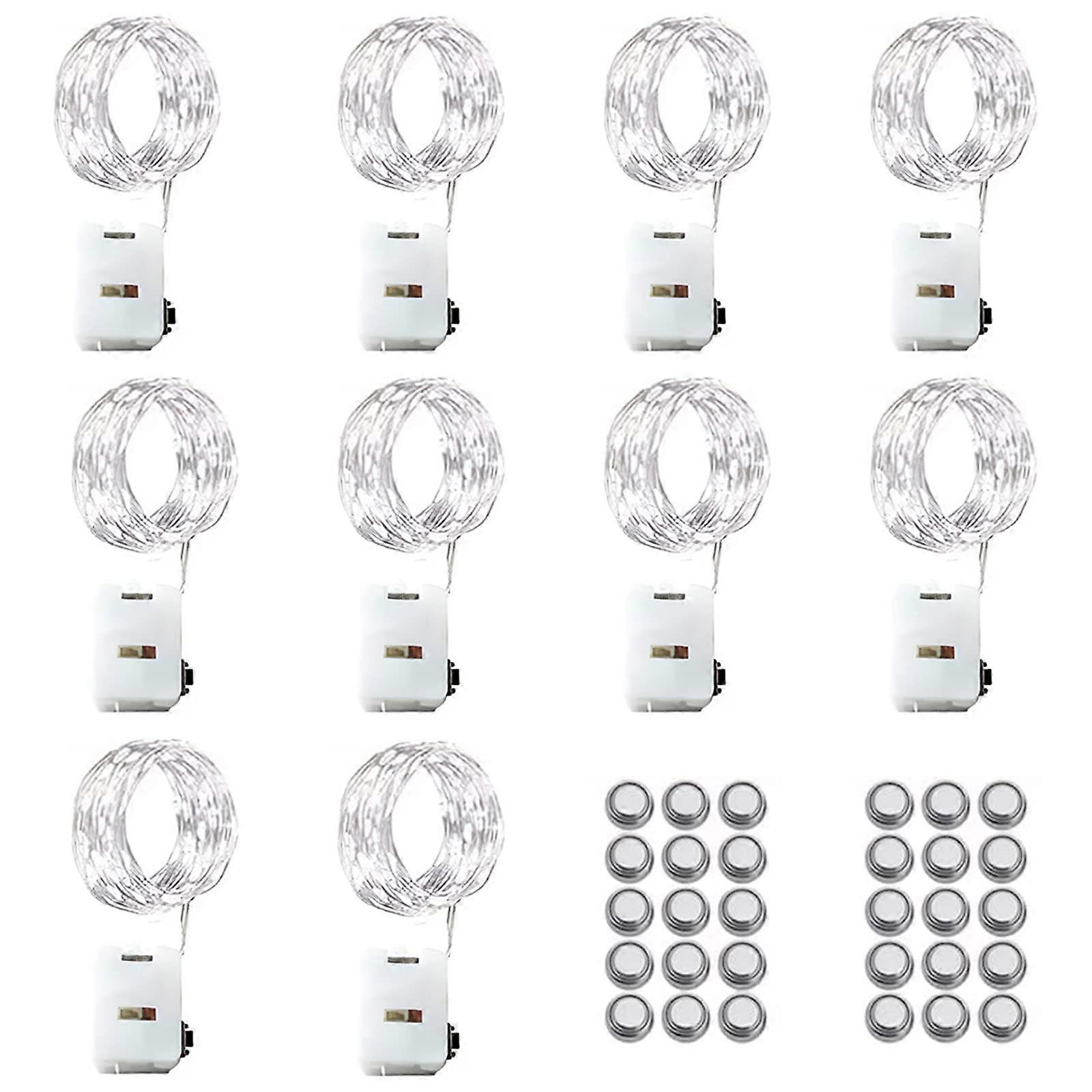 20 Pack LED Fairy String Lights 1M/10 LEDs Battery Operated String Lights 3 Twinkle Lighting Modes Copper Wire Lights