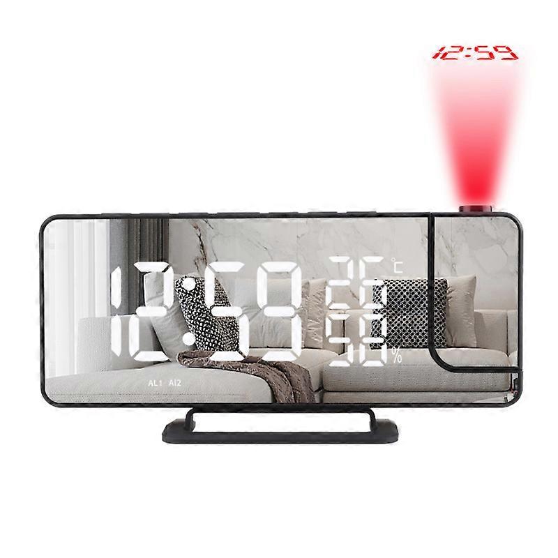 Projector clock with temperature Mirror/black
