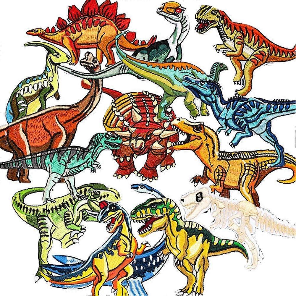 15 Pcs Dinosaur Down Jacket Repair Patches, Iron-On Patches for DIY T-Shirt Jeans Clothing Bags