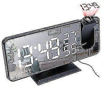 Led Digital Mirror Surface Projection Clock Radio