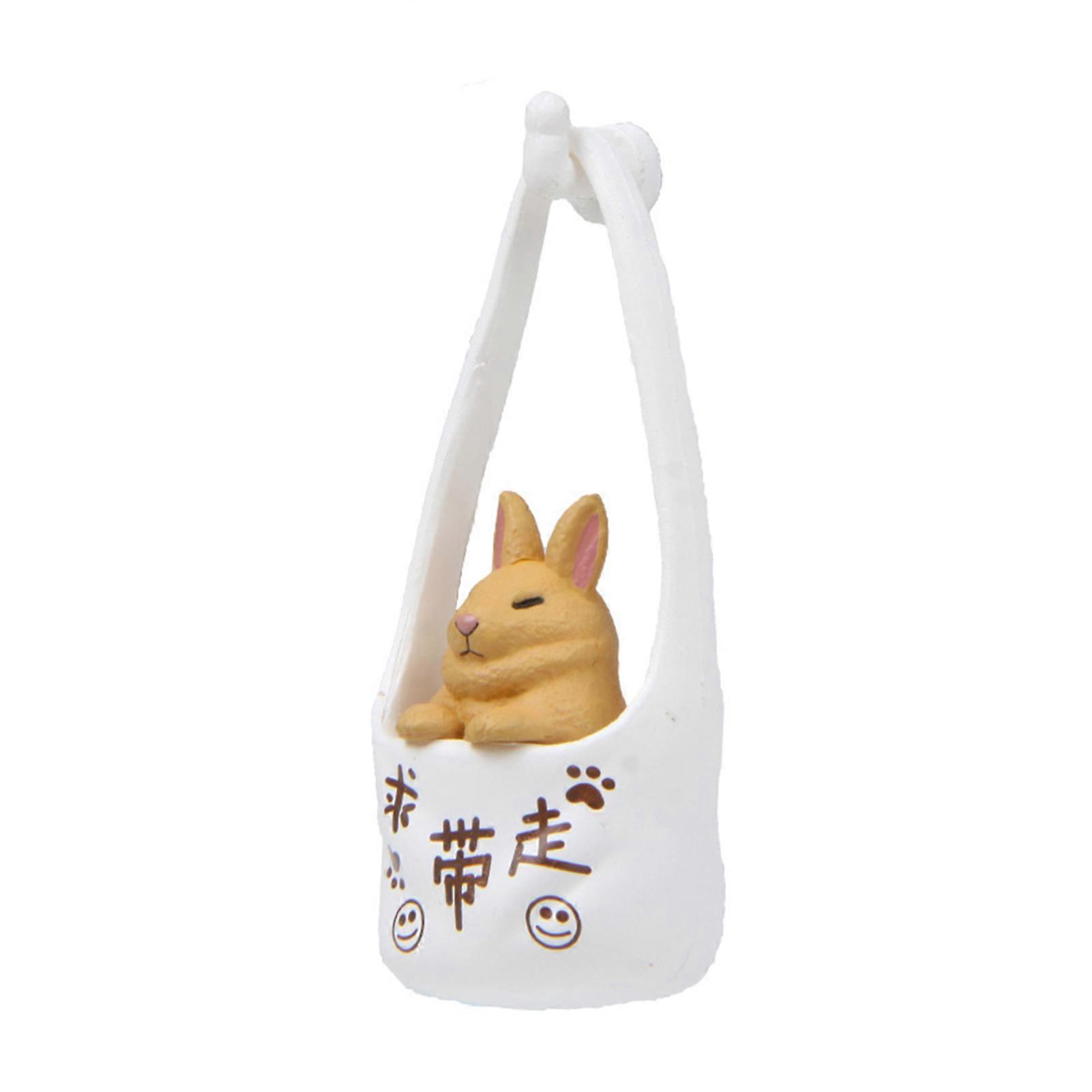 Rabbit Fridge Magnet Colorful Lovely Hanging Bag Bunny Magnetic Craft Model Ornament PVC Animal Figurine Refrigerator Phone Case Decor Creative Gift